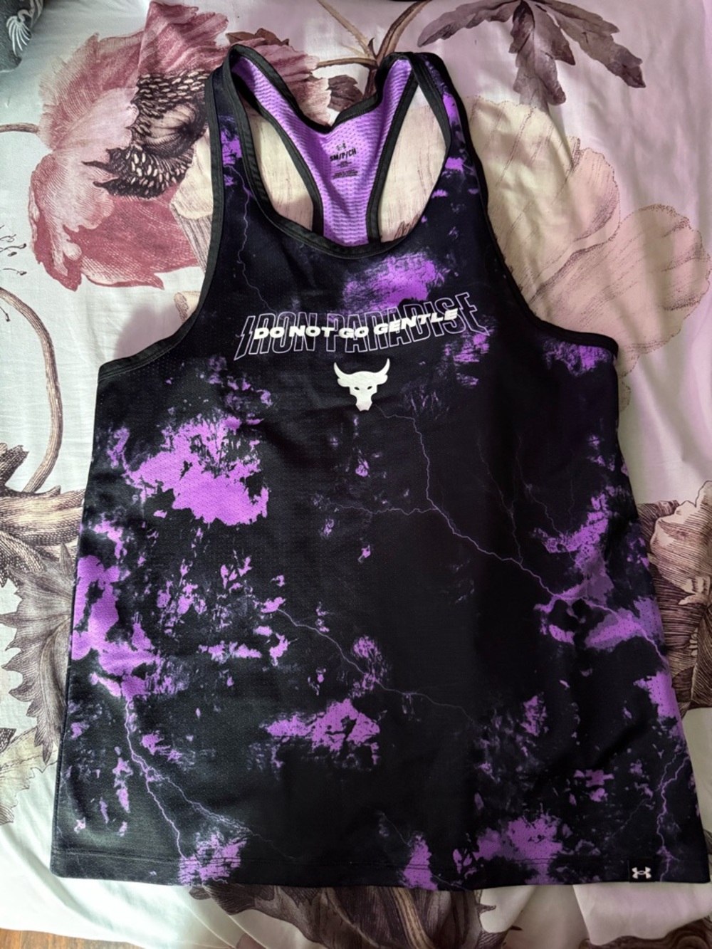 Under Armour Black & Purple Tie-Dye Project Rock Tank